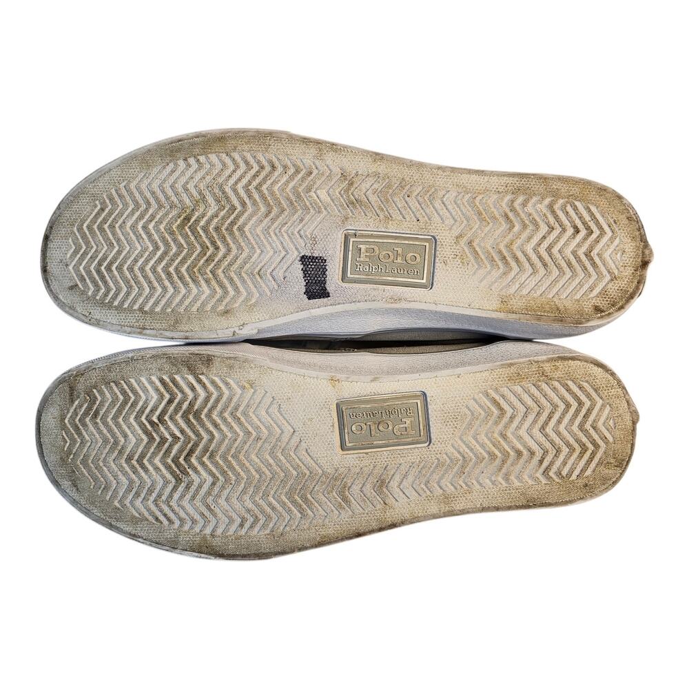 POLO RALPH LAUREN Men's 11 Keaton Shoes Sneakers Soft Gray Canvas Pony Logo - Picture 9 of 9
